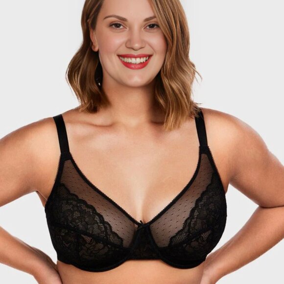 Two SheCurve Full Coverage Lace Minimizer Bras - Petal - 36F  36DDD Shecurve Bra - Picture 8 of 10